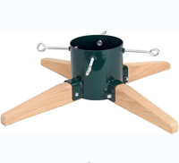 Support d'arbre de Noël Base en métal et bois de hêtre avec pointe Support d'arbre de Noël robuste pour arbres frais vivants jusqu'à 8 pieds