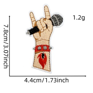 Parches Bordados Termoadhesivos con Diseño de Calavera Negra, Estilo Punk Rockero, Tema Musical de Guitarra, para Chaquetas y <span class=keywords><strong>Ropa</strong></span> - Product Image 2