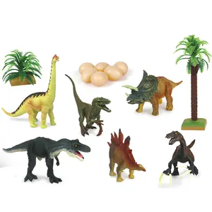 Many kinds of different sizes dinosaur figure set hollow solid plastic dinosaur toy for kids