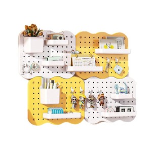 <b>Desktop</b> Pegboard Wall Mounted Storage <b>Shelf</b> 3 Layer DIY Office Organizer For Stationery And Personal Care Products - Product Image 5
