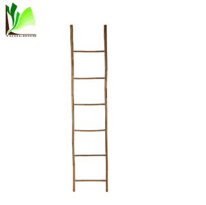 Étagère d'échelle de <span class=keywords><strong>serviette</strong></span> en bambou en <span class=keywords><strong>bois</strong></span> de grande quantité économique naturelle salle de bain écologique 4-6 niveaux facilement assemblé - Product Image 2