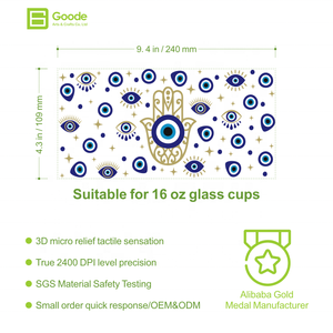 สติกเกอร์ติดแก้วน้ำ Goode Tumbler กันน้ำ เป็นมิตรกับสิ่งแวดล้อม ลายการ์ตูนสัตว์เลี้ยง ลายมือฮัมซา ลายตาป้องกันภัย ลายศาสนา สำหรับตกแต่งแก้วน้ำขนาด 16 ออนซ์ ป้องกันรังสียูวี - Product Image 2