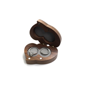 Heart-Shaped Wooden <b>Ring</b> <b>Box</b> Couple Slot Wedding <b>Ring</b> Holder for <b>Proposals</b> Anniversaries Engagements Romantic Gift Idea - Product Image 2