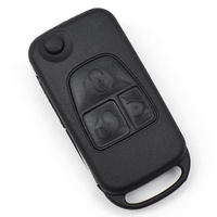 Carcasa de Repuesto para Llave de Coche con Control Remoto de 3 Botones, Cubierta Protectora Modificada, Carcasa de Llave Plegable de 2 Vías con Luz