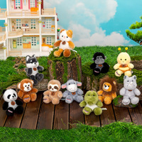 Gantungan Kunci Hewan Lucu Simulasi Melompat, Boneka Plush Polyester Isi Kapas PP, Liontin Sloth Singa Lebah Beraroma, Ornamen Gantung Tas Mobil