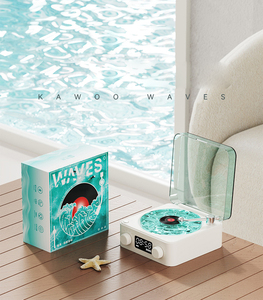 Mini Xách Tay Cho Màu Xanh Răng Loud Hộp Loa Với Môi Trường Xung Quanh Ánh Sáng Phong Cách Cũ Thời Trang Màu Xanh Pin Powered Loa Đồng Hồ - Product Image 6