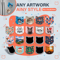 Kit de fabrication de badges manuels personnalisés, presse à boutons tête de chat et étoile, découpeuse, 100 ensembles, support magnétique, cadeau DIY