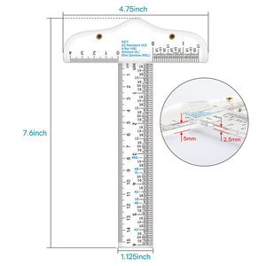 Transparante 6Inch 15Cm Dubbele Meetschaal T-Vierkante Plastic Handwerktekening Vlakke Liniaal - Product Image 6