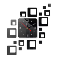 Jam dinding dekorasi Jam dinding cermin akrilik jam dinding Eropa Diy 3d Stiker jam kuarsa dekoratif besar jam dinding ruang tamu