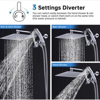 Kit de douche complet multifonctionnel en ABS avec finition électrolytique en acier inoxydable, pommeau de douche réglable à jet pluie, style américain