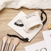 Sac de rangement pour maquillage en coton biologique recyclable, petit format, avec cordon de serrage double, personnalisable, pochette anti-poussière pour bijoux