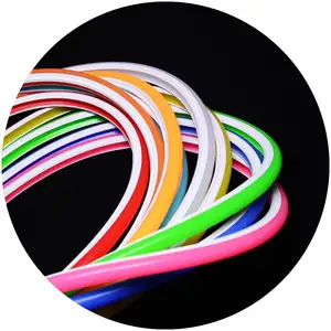 Split neon DC12V mawar merah merah muda oranye hijau es biru RGB 6mm/8mm/12mm 2.5cm potongan silikon LED strip lampu neon