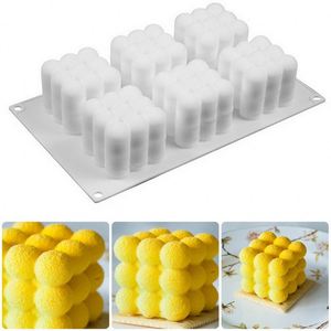 Kitchen Bakeware Candle Plaster Mould <b>Mini</b> 3D Cube Baking Mousse Cake Epoxy Resin Soap Silicone Square <b>Bubble</b> Dessert Molds - Product Image 2