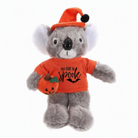 Set de Peluches de Animales de Halloween: Vaca, Rana, Zorro, Koala, Panda, Cerdo, Pug de 12 Pulgadas – ¡Demasiado Lindos para Ser Aterradoros! Suaves y Rellenos, Regalo de Temporada.