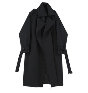 Шерстяной плащ средней длины с V-образным вырезом и длинными рукавами - Product Image 4