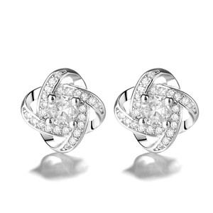 925 Sterling Silver <strong>square</strong> <strong>Diamond</strong> Stud <strong>Earrings</strong> - Product Image 5