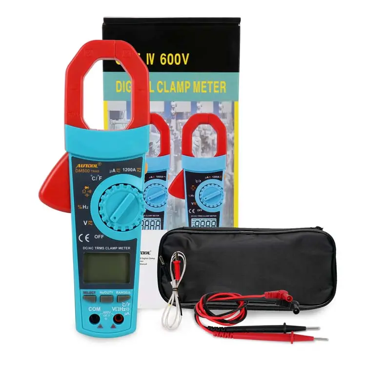 2023 Newest Version Autool DM500 6000 Words High Precision Automatic/Manual Range AC-DC Digital Clamp Meter