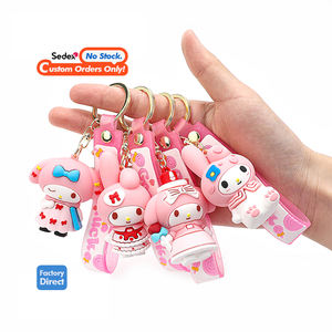 Porte-clés personnalisés en PVC souple 3D mignon et kawaii, écologiques et imperméables, en gros - Product Image 1