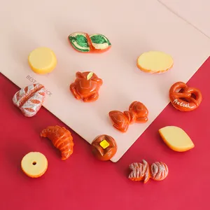 New Style Pretzel Bread Resin Flatback Cabochon For DIY Scrapbooking Jewelry Making Doll House Mini Food Cream Glue Art