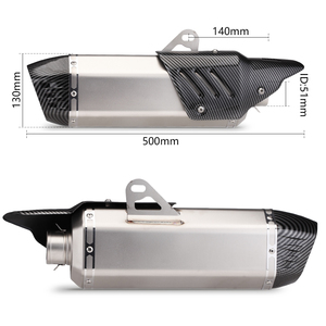 Pot d'Échappement Slip-On pour Moto, <span class=keywords><strong>Silencieux</strong></span> Universel Modifié pour Motocross, Compatible R6 MT09 Z900 <span class=keywords><strong>Z750</strong></span> Xj6 450SR MT03 CBR400R NINJA400 S7 - Product Image 3