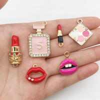 Mélange de rouges à lèvres, 10 pièces, pendentif à talon haut en alliage émaillé pour la fabrication de Bracelets, boucles d'oreilles et bijoux