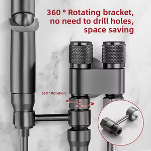 YF 2026 Robinet d'angle en acier inoxydable 1 1/2, pulvérisateur de bidet Shattaf, double poignée, montage mural, ensemble pour le nettoyage de la salle de bain - Product Image 3