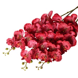 Orchidées bleues artificielles en Latex, 9 têtes, fleurs, 1 paire, meilleures ventes - Product Image 3