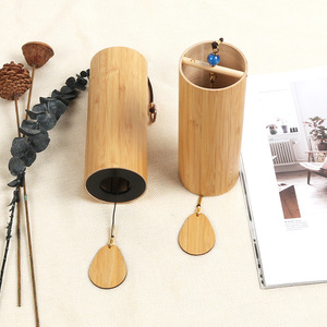 Cinese <span class=keywords><strong>giardino</strong></span> esterno campanelli di vento di bambù con Chakra di cristallo piccolo carillon artigianali in legno con toni profondi calmanti - Product Image 4