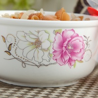Bol en céramique pour la conservation des aliments, 5/6 pouces, compatible micro-ondes, boîte à lunch pour réfrigérateur, couvercle hermétique, motif floral, nouveau bol de style chinois