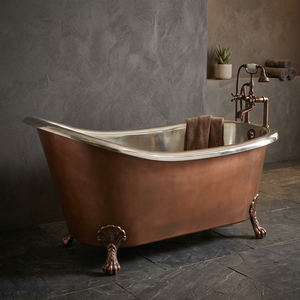 Baignoire rectangulaire autoportante en cuivre de style artisanal indien, finition bronze huilé antique, avec couvercle, pour adultes, spa de salle de bain - Product Image 3