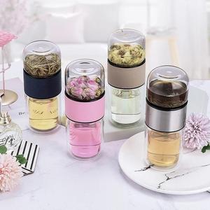 Double Wall Glass <strong>Water</strong> <strong>Bottle</strong> <strong>Infuser</strong> Tea and <strong>Water</strong> Separation Borosilicate Tea <strong>Bottle</strong> Cup with Tea <strong>Infuser</strong> - Product Image 3