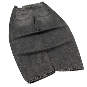 جينز رجالي فضفاض بتصميم واسع الساق وقصة سكيتر باهتة اللون - Product Image 3