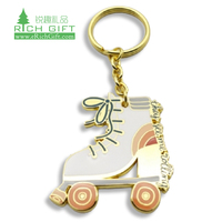 Échantillon gratuit Mini outil personnalisé en alliage de zinc et métal plaqué or brillant Porte-clés à chaîne pour bicyclette d'équitation