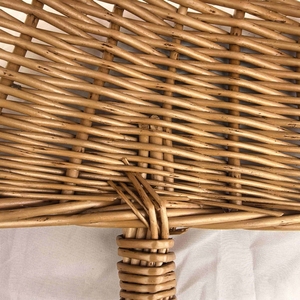 Cesto Rustico Naturale Rotondo in Salice Intrecciato a Mano, Porta Legna per Caminetto con Ruote e Carrello - Product Image 3