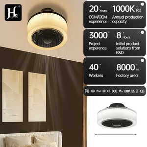 <b>Modern</b> <b>Ceiling</b> Fan <b>Light</b> <b>LED</b> Daylight Illumination Remote Control Aluminum Body Surface Mounted Bedroom CRI 90 IP33 AC/DC - Product Image 2