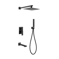 Mélangeur de pluie en bronze huilé CYEN ensemble combiné de douche à main système de douche mural à 3 voies 12 "pommeau de douche à effet pluie lumière LED