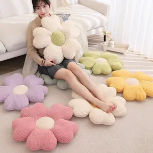 Bantal sofa rumah super lembut, bantal lempar mewah bentuk aster sakura, warna-warni, bantal boneka bunga