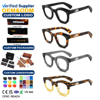 Fabricants de montures de lunettes épaisses, montures de lunettes tendance, montures optiques en acétate personnalisées bloquant la lumière bleue pour hommes