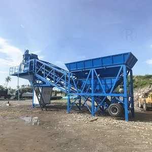 Compact 25 Cubic Meter Batch Plant 25M 25 M3 35 M3 Mobile Free Foundation 25 Concrete Batching Plant 500L Bin 25M3 In Uae Iraq