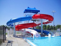 Parc aquatique extérieur, grande piscine en fibre de verre, toboggans aquatiques, jeux aquatiques pour adultes, toboggan en spirale