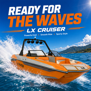 Lancha de Fibra de Vidrio de 6.7M (22 Pies) para Wakeboard, Modelo Ax670 WK, con Capacidad para 14 Personas, Motor Personalizable, Ideal para Deportes Acuáticos - Product Image 2