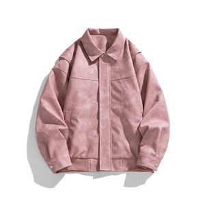 Chaqueta de cuero con solapa marrón estilo retro americano para hombre, con logotipo personalizado, para primavera y otoño, chaqueta de gamuza Maillard para parejas, transpirable, nueva. - Product Image 2