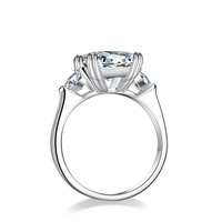 Bague de mariage classique en argent sterling 925 avec émeraude D couleur Moissanite avec certificat GRA bijoux pour femmes 4ct