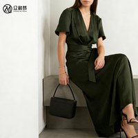 Robe longue d'été élégante et respirante pour femme, col rond, coupe ajustée, taille naturelle, écologique, haute qualité