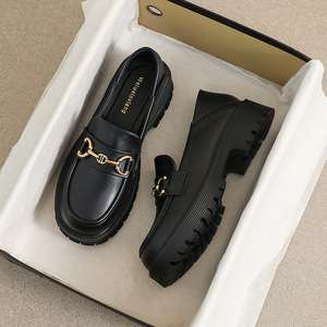 Mocassins à talons hauts <span class=keywords><strong>pour</strong></span> femmes, nouveau style 2026, adaptés aux petites personnes, rehaussant la silhouette, style britannique rétro, petites chaussures en cuir - Product Image 6