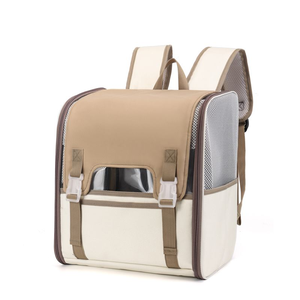 <b>Pet</b> Backpack <b>Carrier</b> Oxford Material Breathable Zipper Closure Solid Color Quadratic Shape for Cats - Product Image 4
