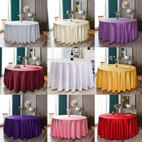 Nappe damassée blanche de 120 pouces directe d'usine couverture de Table ronde classique Satin résistant de Chine pour mariage et salle à manger