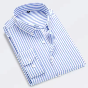 Camicie Casual in misto cotone primavera autunno nuove camicie da uomo alla moda a maniche lunghe camicia a righe a forma regolare da uomo - Product Image 5