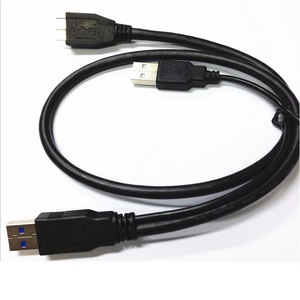 Cable de datos USB 3.0 de 0.5m con doble cabezal USB a Micro B tipo Y con fuente de alimentación para computadora - Product Image 4