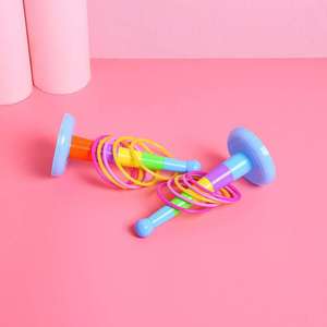 Petit jeu de lancer d'anneaux empilables en plastique 7x16 cm pour enfants de 4 à 6 ans, jeu parent-enfant - Product Image 2